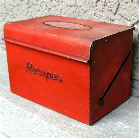 antique metal recipe box|antique recipe boxes for sale.